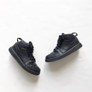Nike Air Jordan 1 black mid GS  sneakers EUC size 11